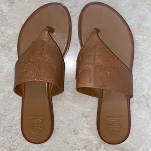 Tory Burch Tan Leather Miller Sandal
